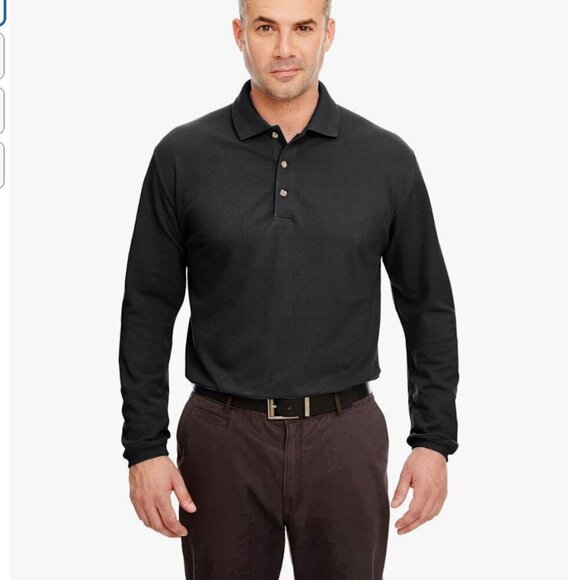 Turnbury Other - Turnberry | Long-sleeve polo black 100% cotton split hem men's size XL